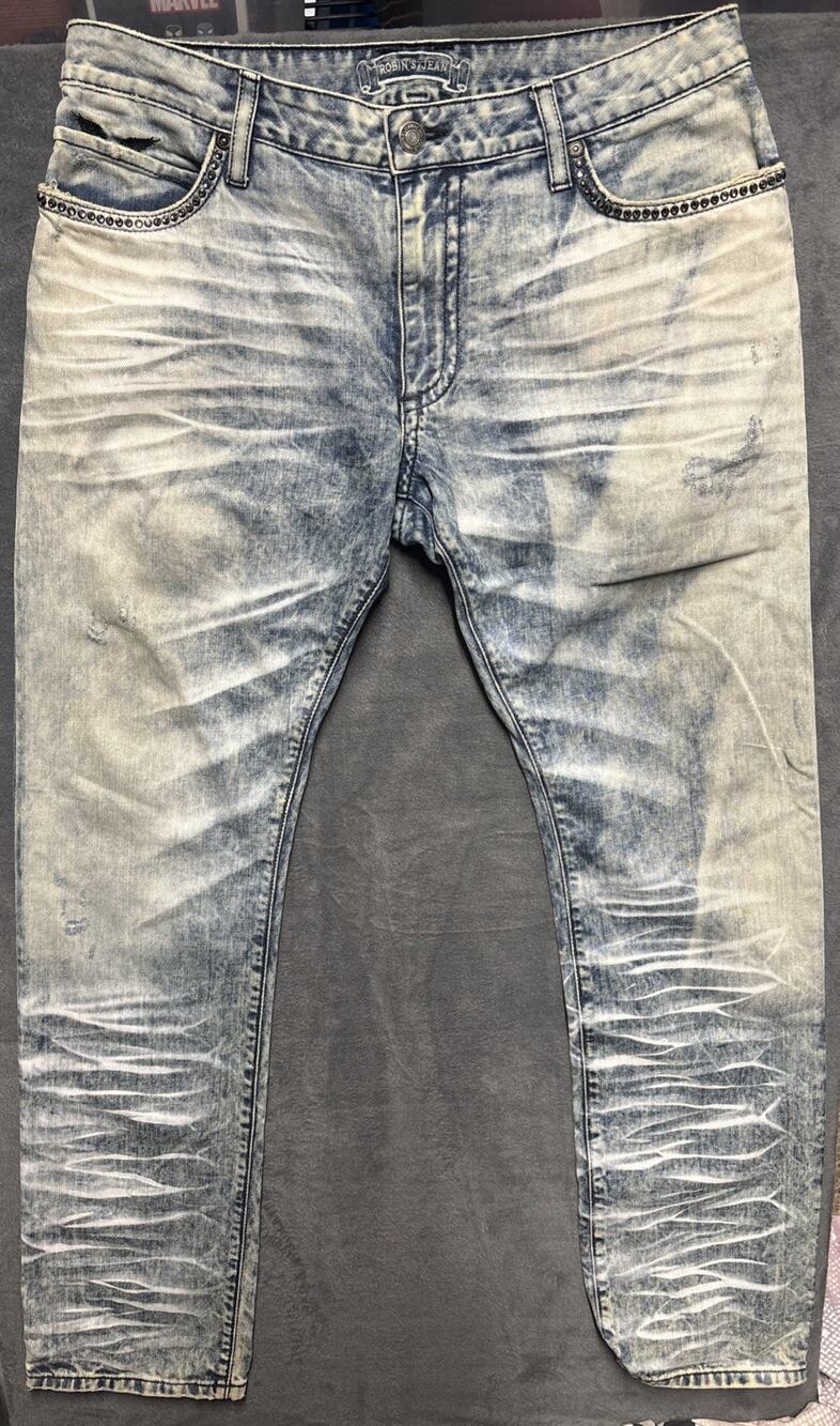 Y2K Men’s Robin’s Jean Denim Broken Wash Size 38 Style#D5011 England